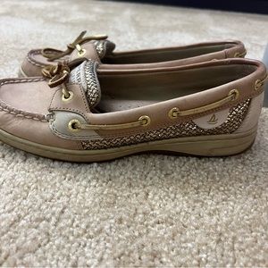 Gold Sperry Angelfish Shoes with Cleaner